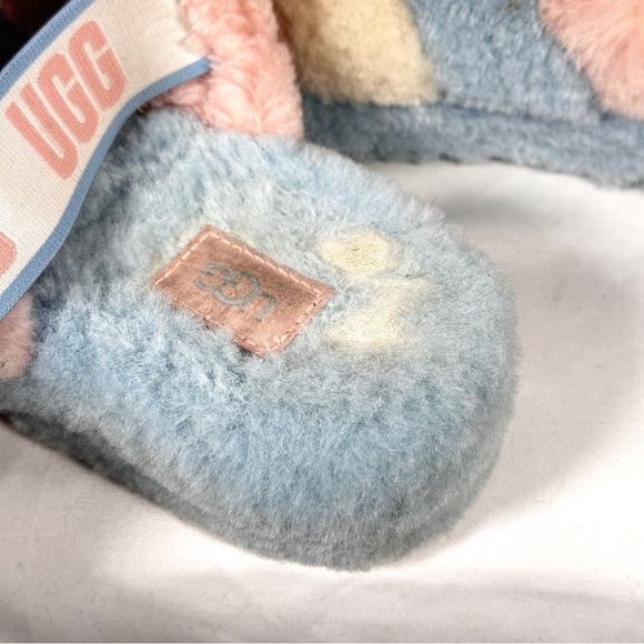 UGG Fluff Yeah Slide Rainbow Shearling Sandals Pastel Cozycore Size 9 - Picture 4 of 10